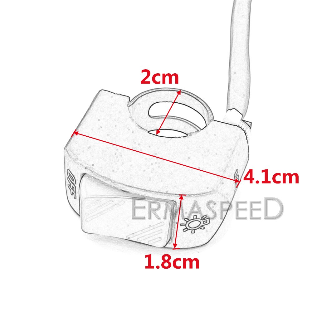 Interrupteur universel pour moto et Scooter, bouton-poussoir On-Off pour guidon, contrôleur 12V, 7/8 pouces, 22mm