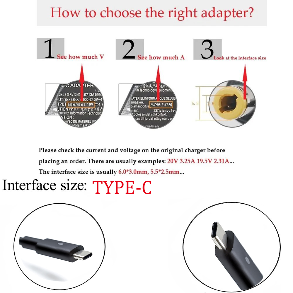 90W 20V 4.5A type-C USB-C AC Laptop Adapter For Dell Thunderbolt3 Latitude 11 5175 XPS15-9560 M7520 Charger Power Supply