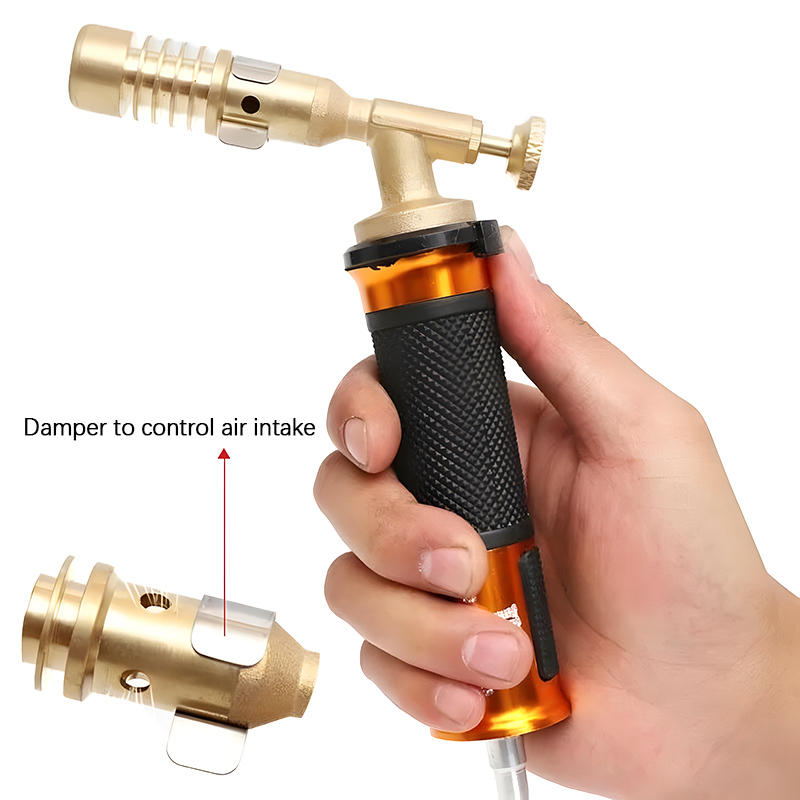High Temperature Gold Silver Smelting Fire Torch With 2.5m Gas Hose Handheld Copper Aluminum Iron Welding Torch LPG Flamethrower