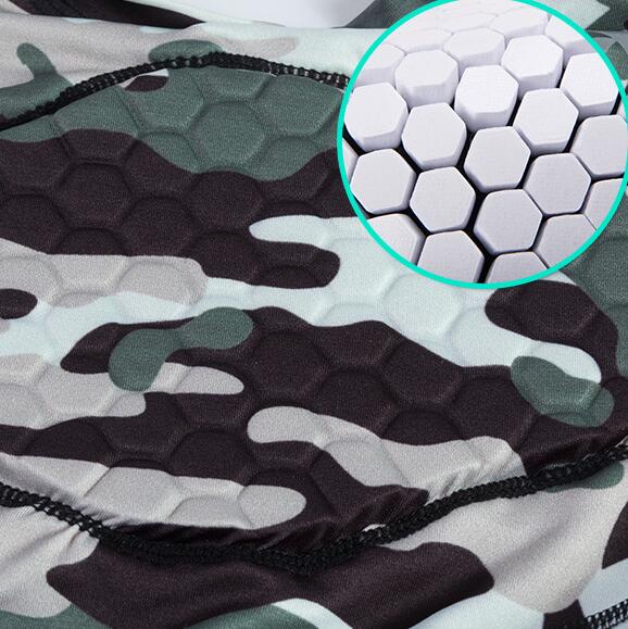 Men Chest Protector Shoulder Pads Tight Short Sleeves Shorts Anti-collision Honeycomb Rugby Basketball Training Protective Gear