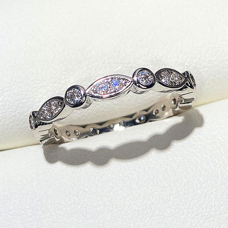 Huitan – bague de mariage Chic en zircone cubique pour femmes, rond bleu/blanc, Simple et délicat, bijoux à la