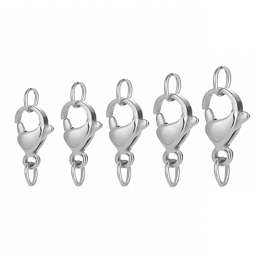 25Pcs Rvs Kreeft Sluitingen Jump Ringen Haken Connector Armband Ketting Kettingen Diy Sieraden Maken Bevindingen Supplies