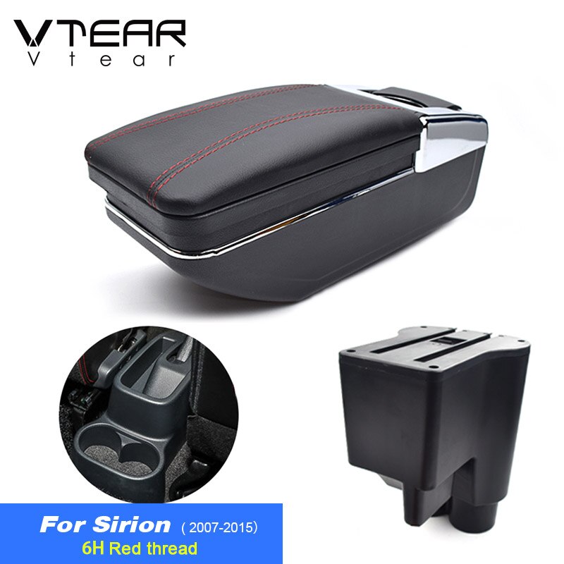 Vtear For Daihatsu Sirion Armrest Interior Center Console Storage Box Arm Rest Car-Styling Decoration Accessories Parts: 07-15 6H Red