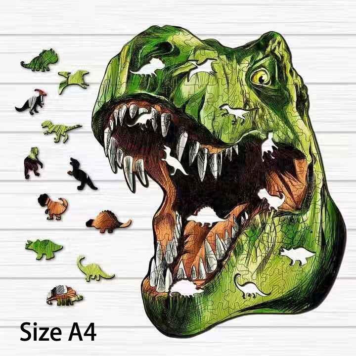 Dinosaur Butterfly Wooden Jigsaw Puzzle Wooden Puzzle Puzzles For Adults Toys Kids Christmas Toy Wooden Games Educational G I3X3: Dinosaur A4