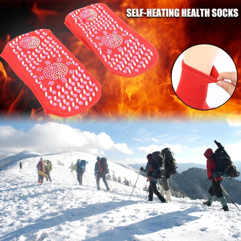 Selvopvarmning opvarmede sokker til kvinder mænd hjælper varme kolde fødder komfort sundhed opvarmede sokker magnetisk terapi vinter varm fodpleje