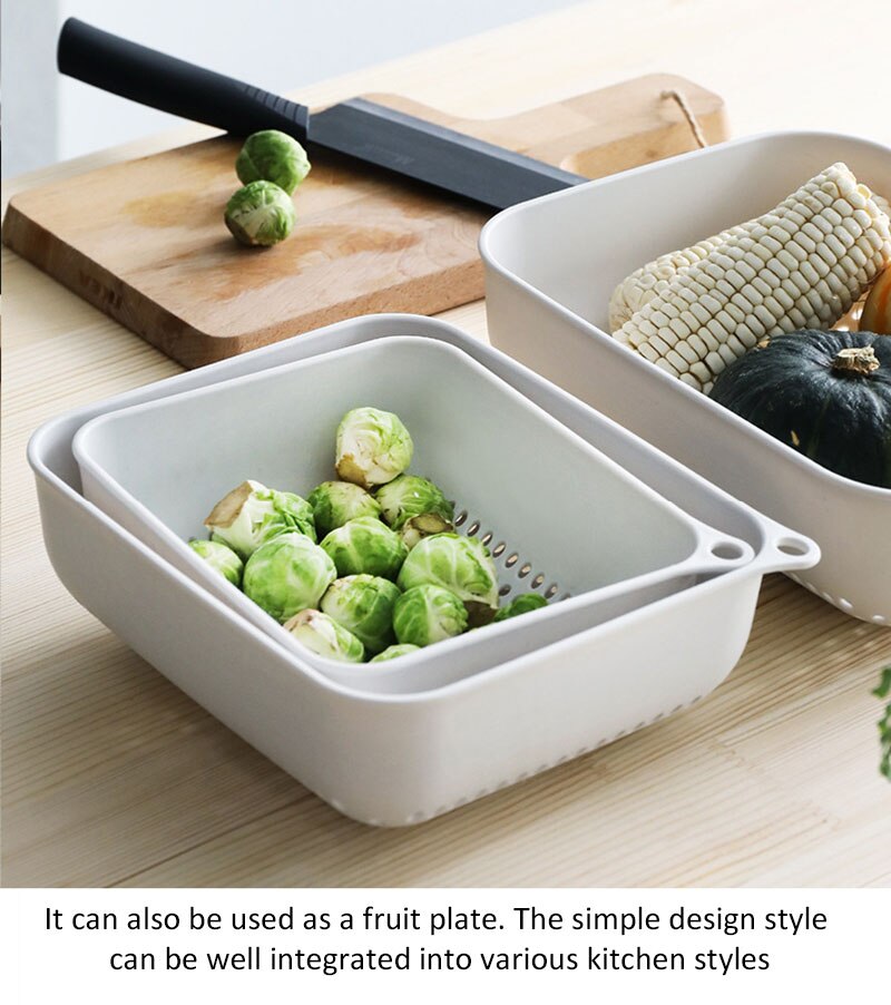 3PCS/Set Kitchen Strainers Colanders Plastic Vegetable Food Strainer Pasta Multifunction Kitchen Drain Basin For Kitchen Tools