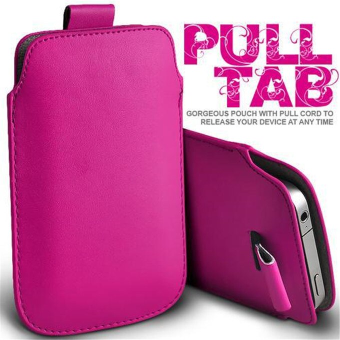 Voor Iphone 4 4S 4G Case Universal Pull Tab Pu Leather Sleeve Pouch Tassen Telefoon Gevallen Voor IPhone4 fundas Tas Voor IPhone4S Coque: Rose