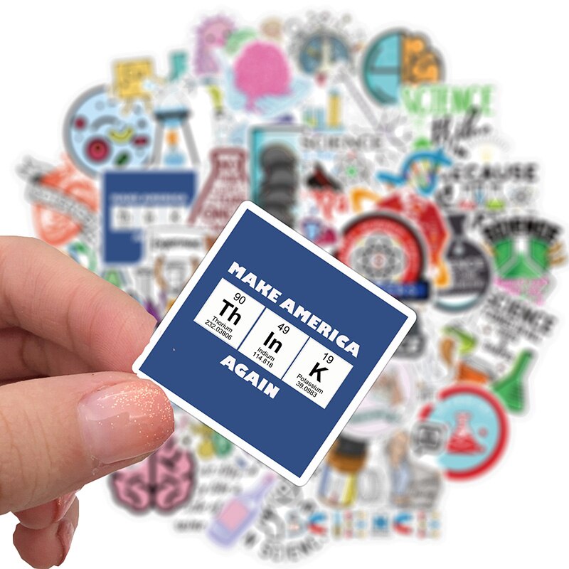 50PCS Science Sticker Physics Chemistry Lab Decals For Case DIY Luggage Laptop Notebook Skateboard Motorcycle Bicycle Sticker