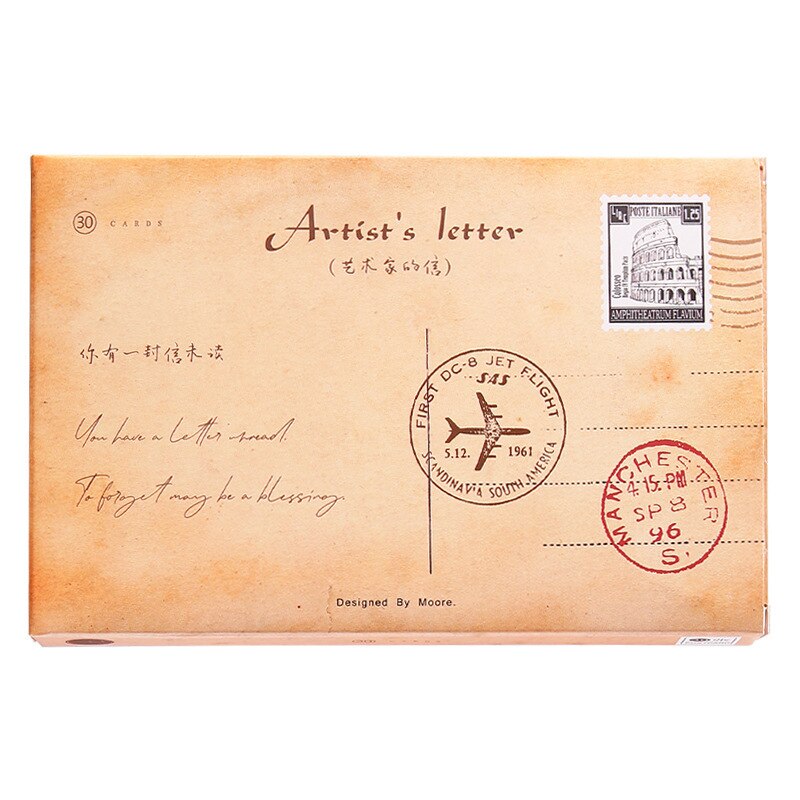 30 arkuszy/zestaw lista artysty pocztówka DIY kreskówka kartki z życzeniami kartka z wiadomością prezent papeterii