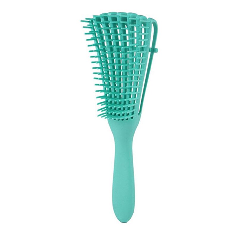 1 stk detangling børste til krøllet hår skridsikker gummi blæksprutte hårbørste kam hovedbund massagebørster badeværelse tilbehør: Grøn