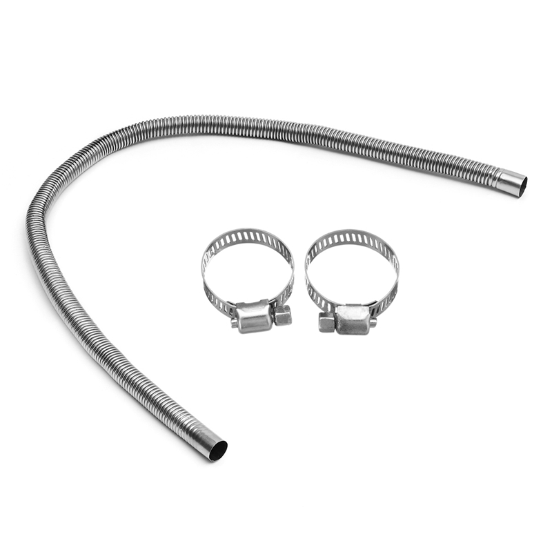 120Cm Stainless Steel Exhaust Clamps Bracket Gas Vent Hose Portable Pipe Silence For Air Diesels Car Heater Kit: Default Title