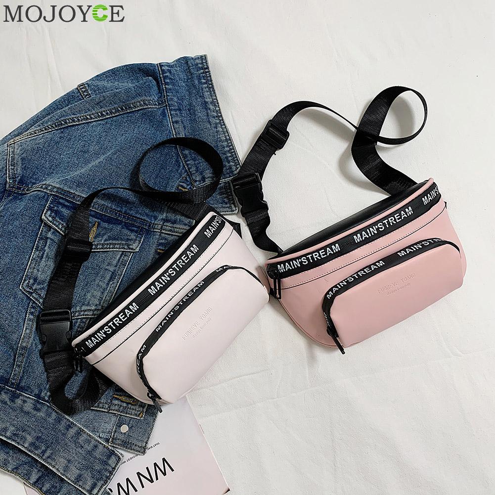 fanny Taille Tasche Frauen Buchstaben PU Leder Reise lässig Brust Telefon Tasche Reißverschluss Weibliche Mädchen Täglichen retro Crossbody Pack