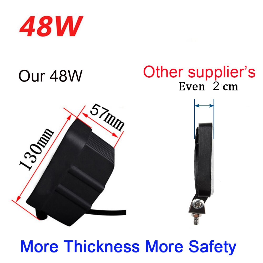 1 Pcs 4 Inch Led Verlichting 48W Flood 12V 24V Rijden Lamp Voor Auto Vrachtwagens Trailer suv Off-Road Boot 4X4 4WD Projector Auto-onderdelen