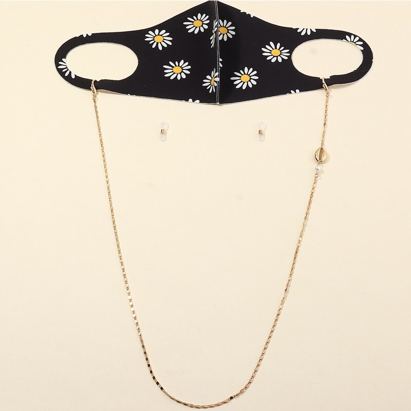 Handy & Convenient Safety Mask Rest Ear Holder Rope Beads Butterfly Rose Flower Neck Strap Mask Lanyard DIY Accessories 1PC: 10-only chains