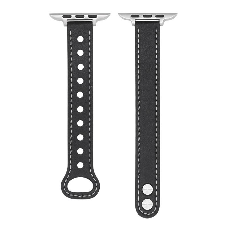 Læderurrem til apple watch series 8 7 6 5 4 3 se 38mm 40mm 41mm 42mm 44mm 45mm til iwatch ultra 49mm udskiftning af håndledsrem: Grøn blå / 12mm