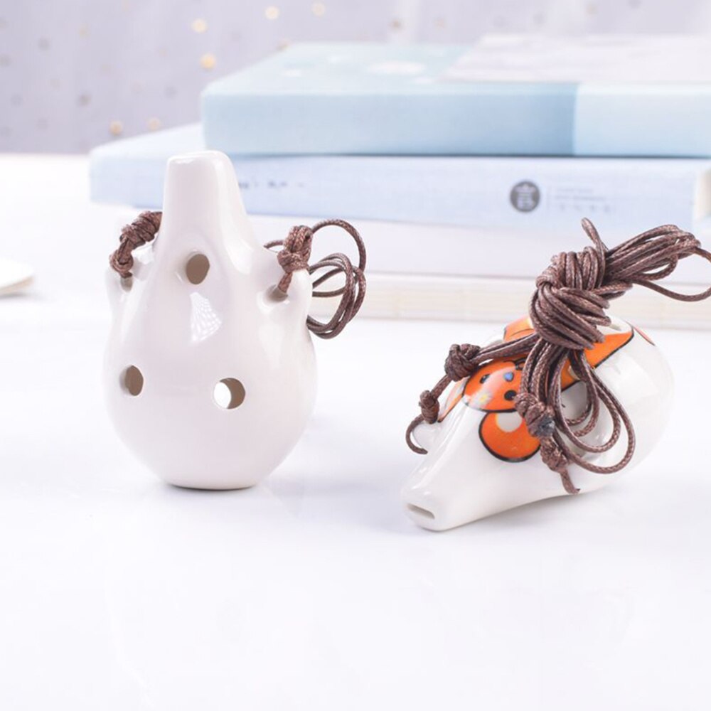 1pc ceramiczne Ocarina przenośny flet okaryna dekoracja na biurko instrument muzyczny prezent Ocarina dla początkujących dzieci dzieci