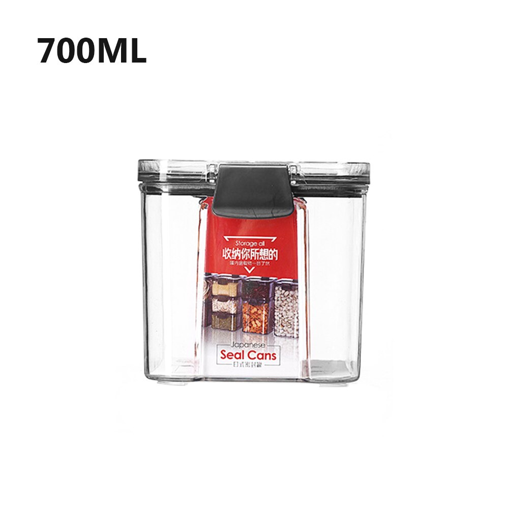 Box Multigrain Cereal Containers Airtight Pantry Pasta Kitchen With Lid Food Storage Container Plastic Transparent Sealed Cans: 700ml