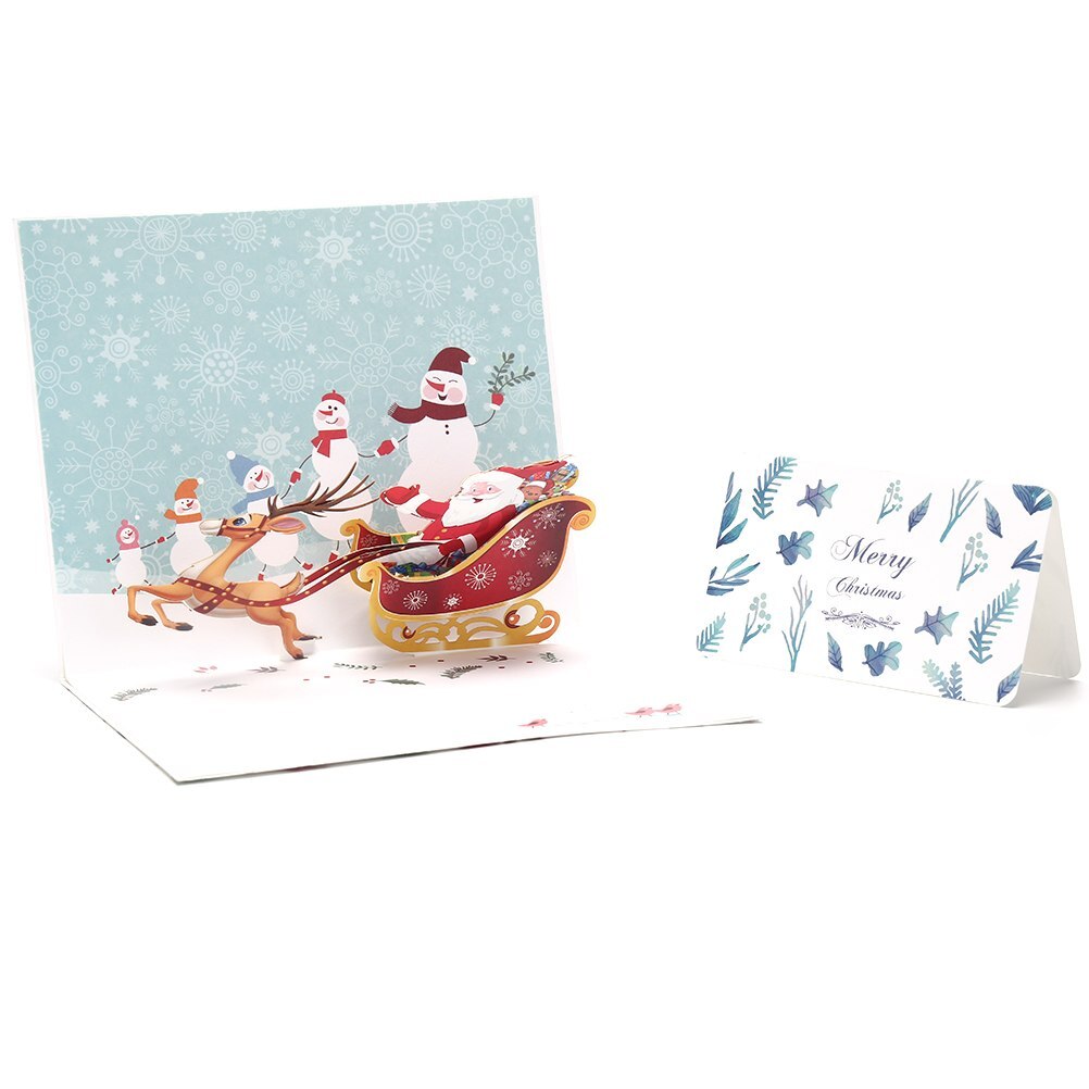 Glædelig jul 3d hjort pop op kort godt år origami julemand julekort postkort glædelig jul børn