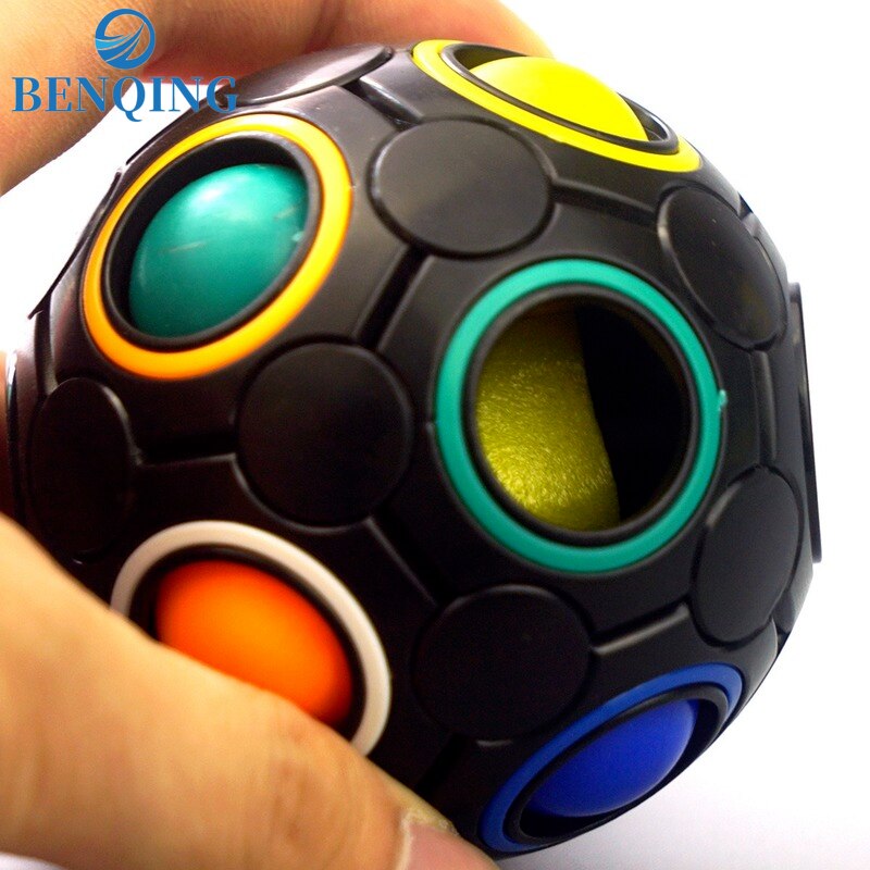 Benqing Draaibare Regenboog Ball Brain Power Vinger Voetbal Kinderen Stress Relief Speelgoed Vingertop Regenboog Bal Magische Bal WF229