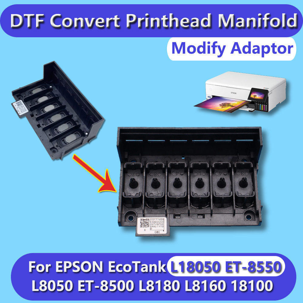 L18050 et8550 l8180 dtf adaptador de cabeçote de impressão coletor dtf kit de conversão de cabeça de impressora para epson xp600 ecotank l8160 l8050