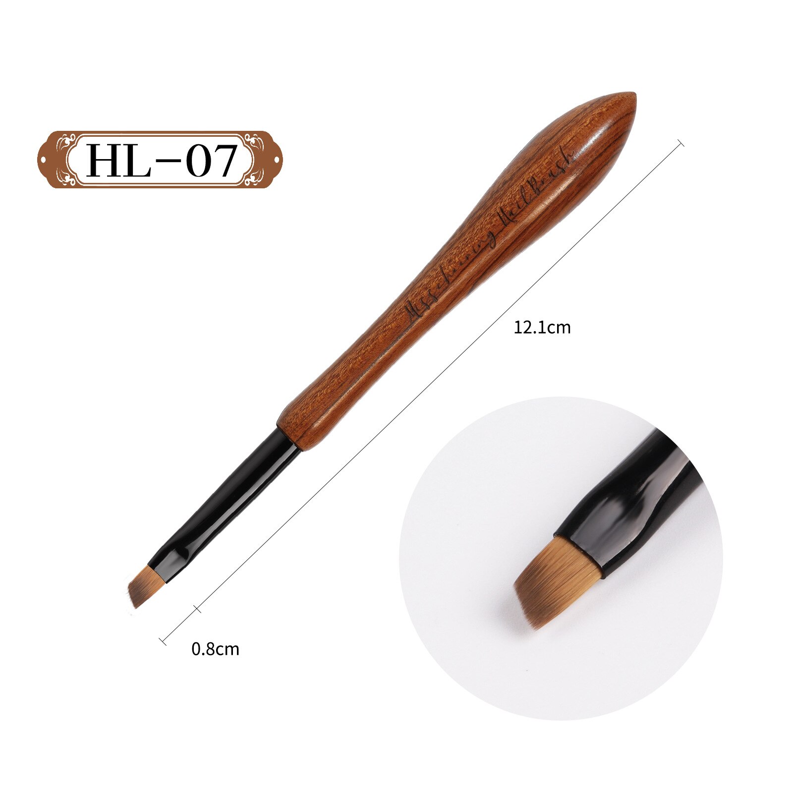 1Pcs Japan Kalebas Walnoot Hout Nail Art Brush Dot Tekening Schilderen Carving Geleidelijke Verven Franse Uv Builder Gel Polish liner Pen: HL07