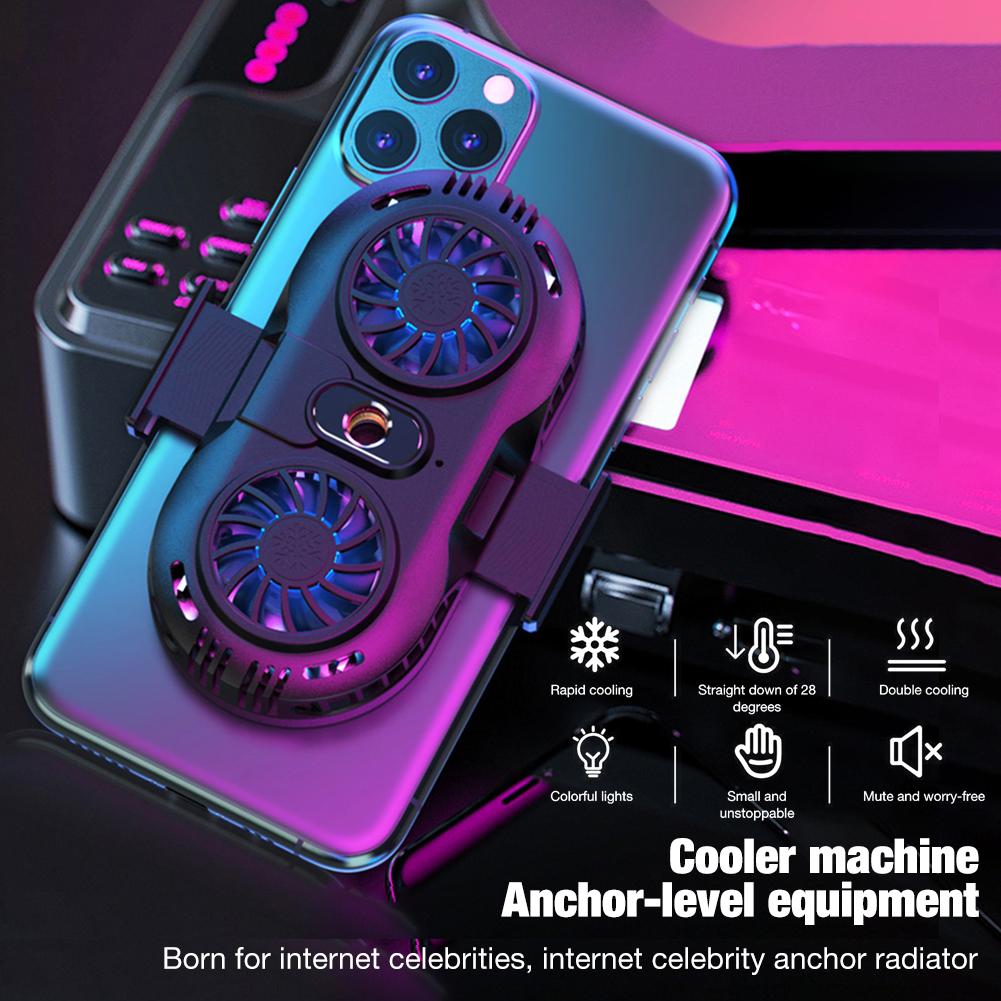 Portable Gaming Phone Cooler Cooling Fan Holder Mobile Phone Radiator Adjustable Heat Sink Universal For 4-6.5 Inches Phones