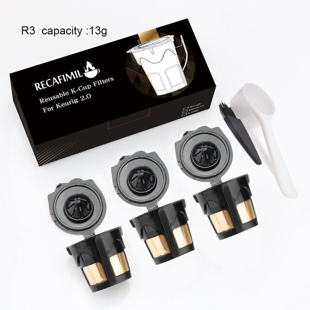 Reusable Coffee Filter Pod Filters Compatible with Kuring 2.0 K Cup Refillable Coffee Baskets: 3PCS R3
