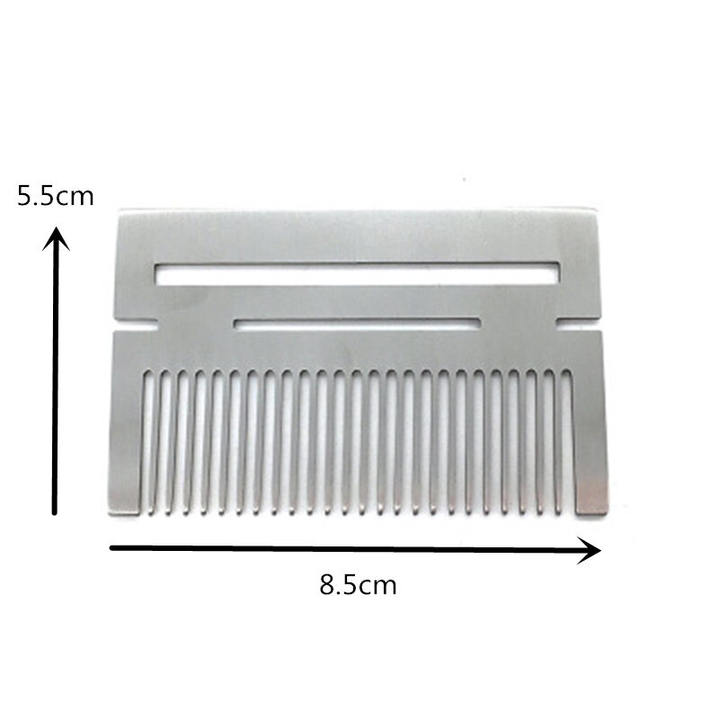 1Pc Men's Stainless Steel Comb Card Size Portable Men's Comb Handmade Comb Teeth Smooth Can Be Used As Beard Shaping Tool