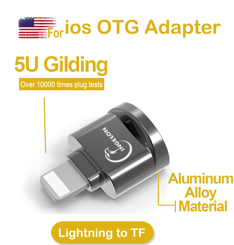 Tf kortlæser til lyn til mikro sd adapter 3. 0 til iphone 7 8 6s plus 11 max x xs xr hukommelseskort adapter otg til ios 13