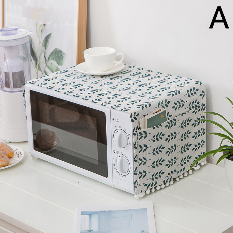 Dustproof Microwave Cover Simple Microwave Oven Hood Oil Dust Cover with Storage Bag Kitchen Accessories Supplies Home Decor: A