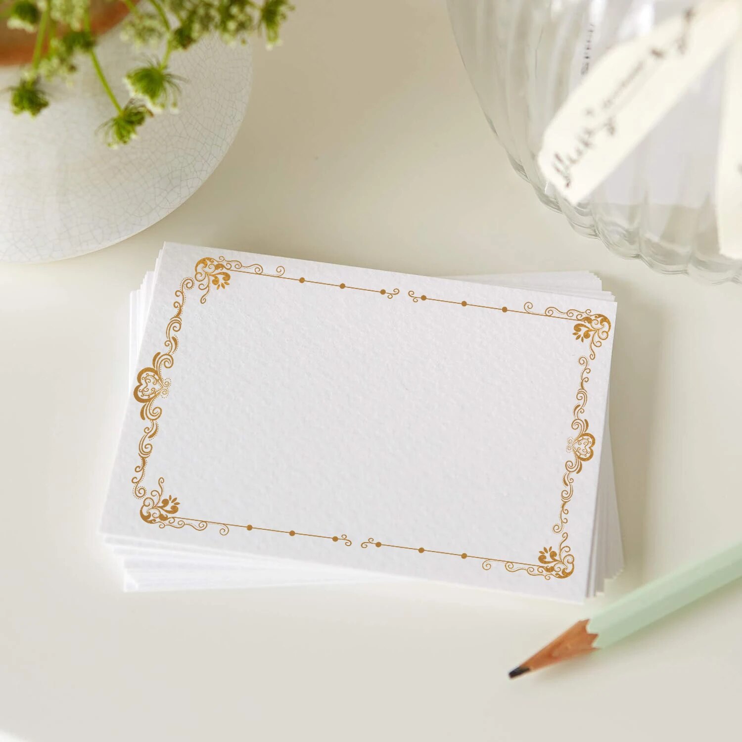 60PCS Blank Notes Cards DIY Craft Small Word Business Message Cards