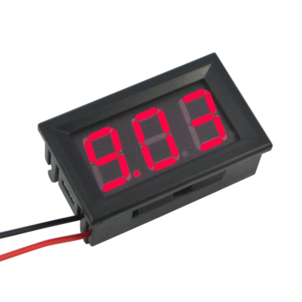 Voltímetro Digital de CC de 4,5 V a 30V, voltímetro Digital, medidor de Panel de voltaje rojo para coche y motocicleta electromóvil de 6V y 12V
