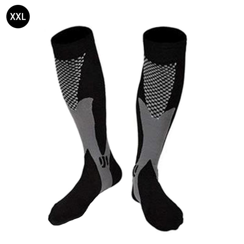 Skarpety uciskowe o wysokiej elastyczności mocne krążenie ciśnienia jakość kolana wysokie wsparcie ortopedyczne skarpety węża: Black / S M