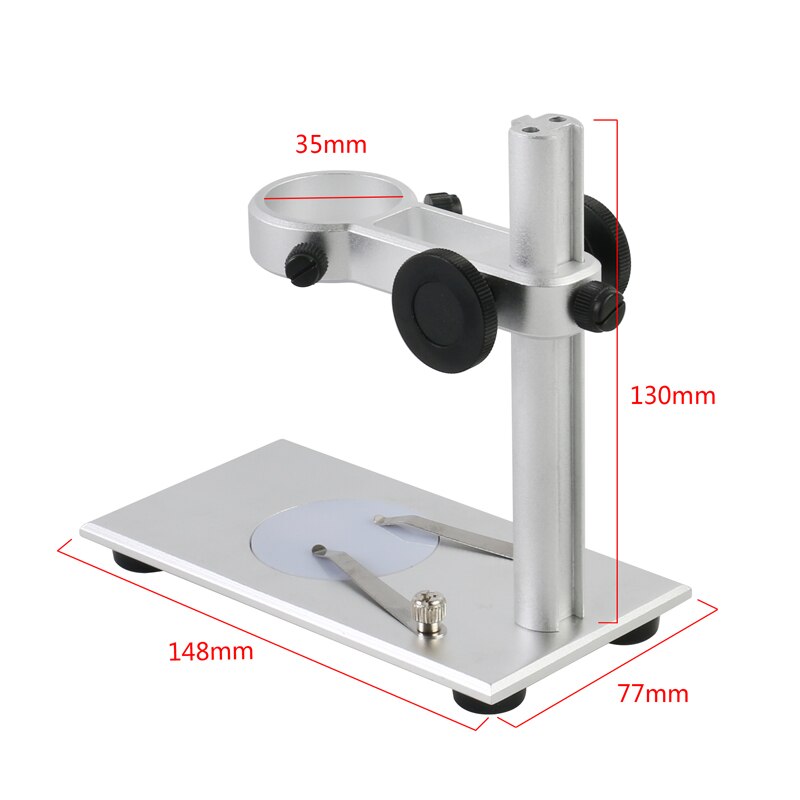 Support de support de Microscope électronique numérique USB universel en alliage d'aluminium support réglable de levage avec éclairage de fond de LED