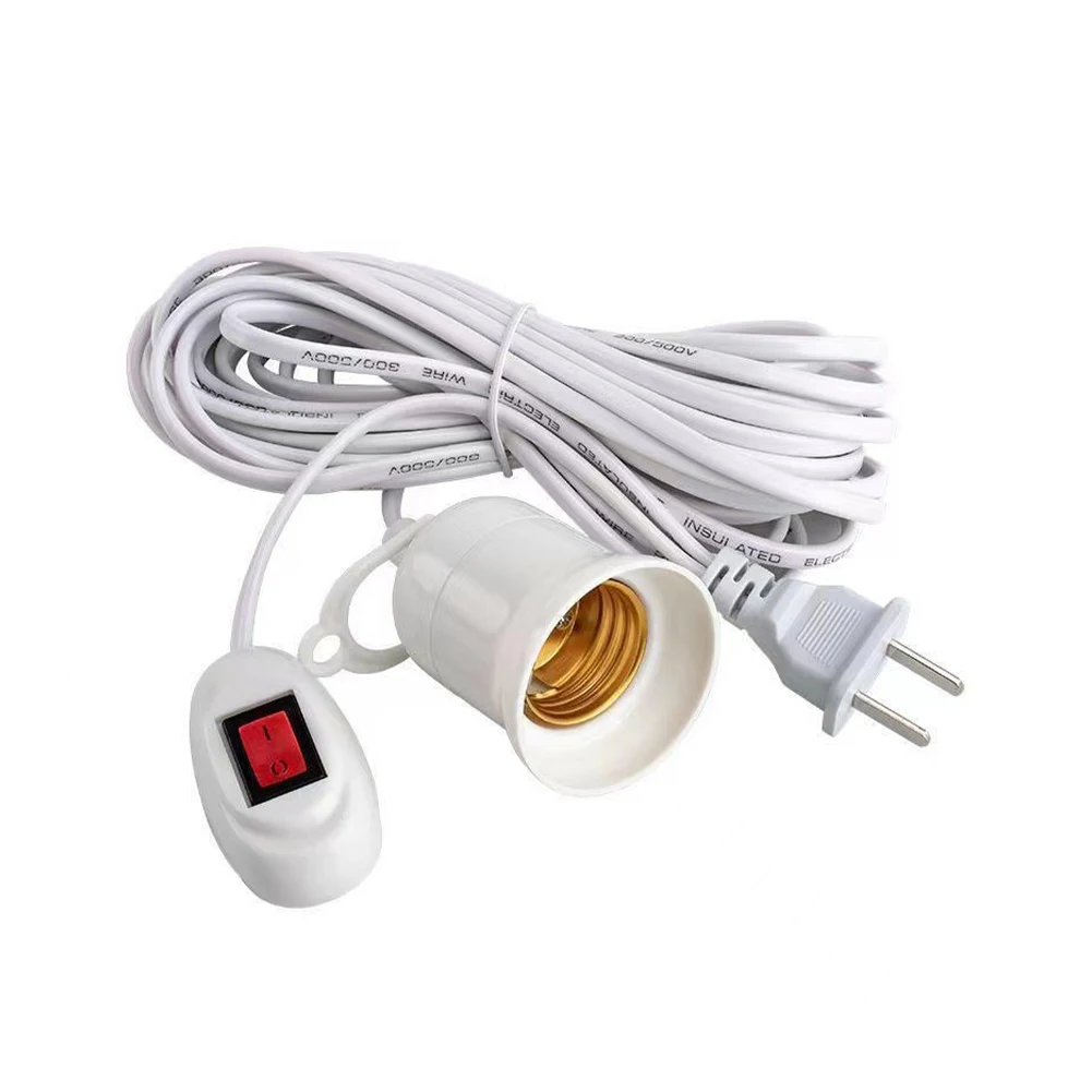 3/5/8/10m Lampvoeten Universeel Met Schakelaar Led Lamp Socket Adapter E27 Schroef lamphouder Accessoires Gereedschap Twee Stekkers Schorsing: Bruin