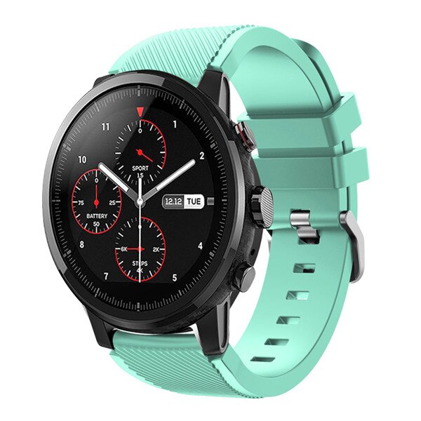 22mm Morbido Gel di Silice Sport Watch Band Strap Per Huami Amazfit Stratos Astuto Della Vigilanza per Amazfit Ritmo Stratos 2/ 2 s Cinghie Braccialetto: Mint green