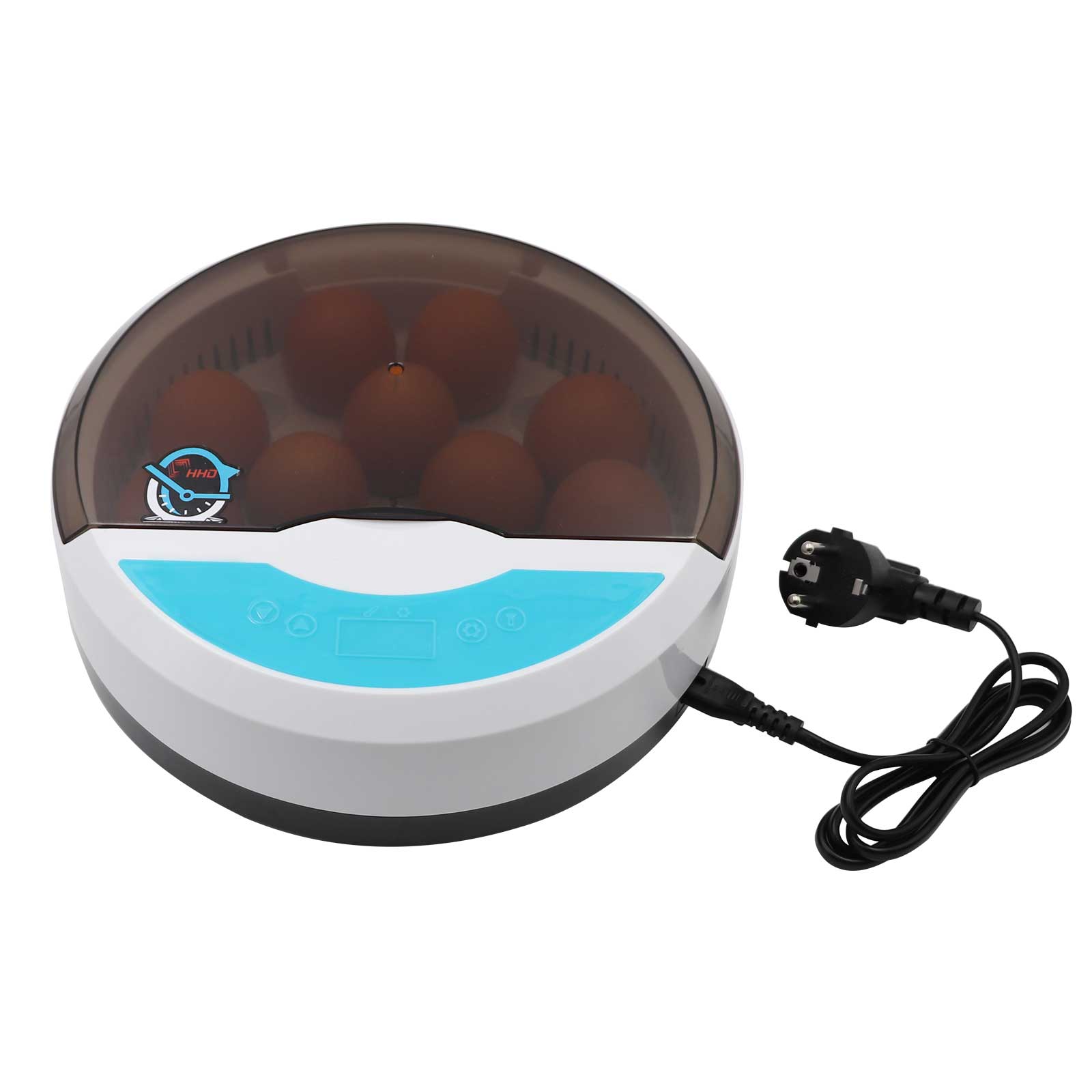 Mini 9 Egg Incubator Farm Hatching Digital Temperature Humidity Automatic Control Brooder Poultry Quail Chicken Duck Bird LED: EU