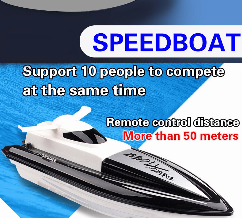High-speed remote control ship 2.4g 4 channel simulation model ship red, blue, black 4.8v 500MAH 1:16 40km / h RCBOY TOYS toys