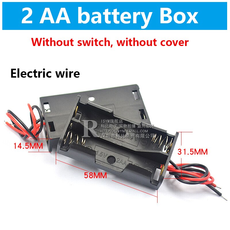 Aa batteri förvaringsbox aa batteripaket fodral självbatterihållare cellbox aa batterihållare med strömbrytare och lock 1-8x 4 st: 2x batterilådor