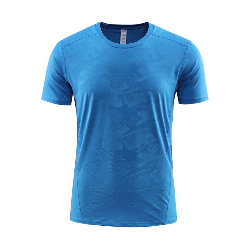 Eli 22 sommarskjorta bomull gym fitness t-shirt herr märkeskläder sport t shirt herr tryck kortärmad löpar t shirt: Xl / Ljusblå