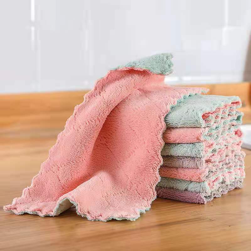 Mikrofiber køkkenvaskehåndklæde anti-fedt aftørringsklude absorberbare fiskeskæl aftørringsklud glasrudeskål rengøringsklud