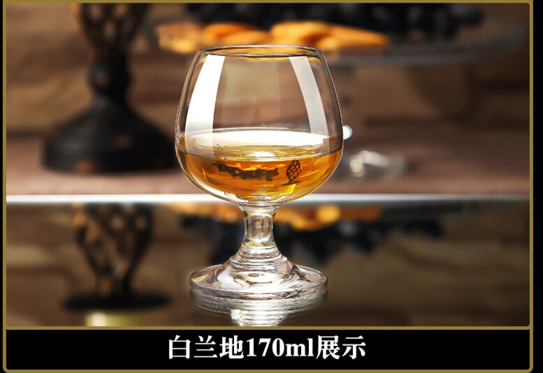 Copos de brandy de vidro de cristal de diferentes capacidades, copos de vinho branco, copos de uísque, copos de vinho curtos: 170ml