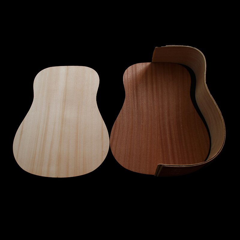41i d akustisk gitar diy sett kryssfiner bakside+okoume hals+rosentre gripebrett+gran topp
