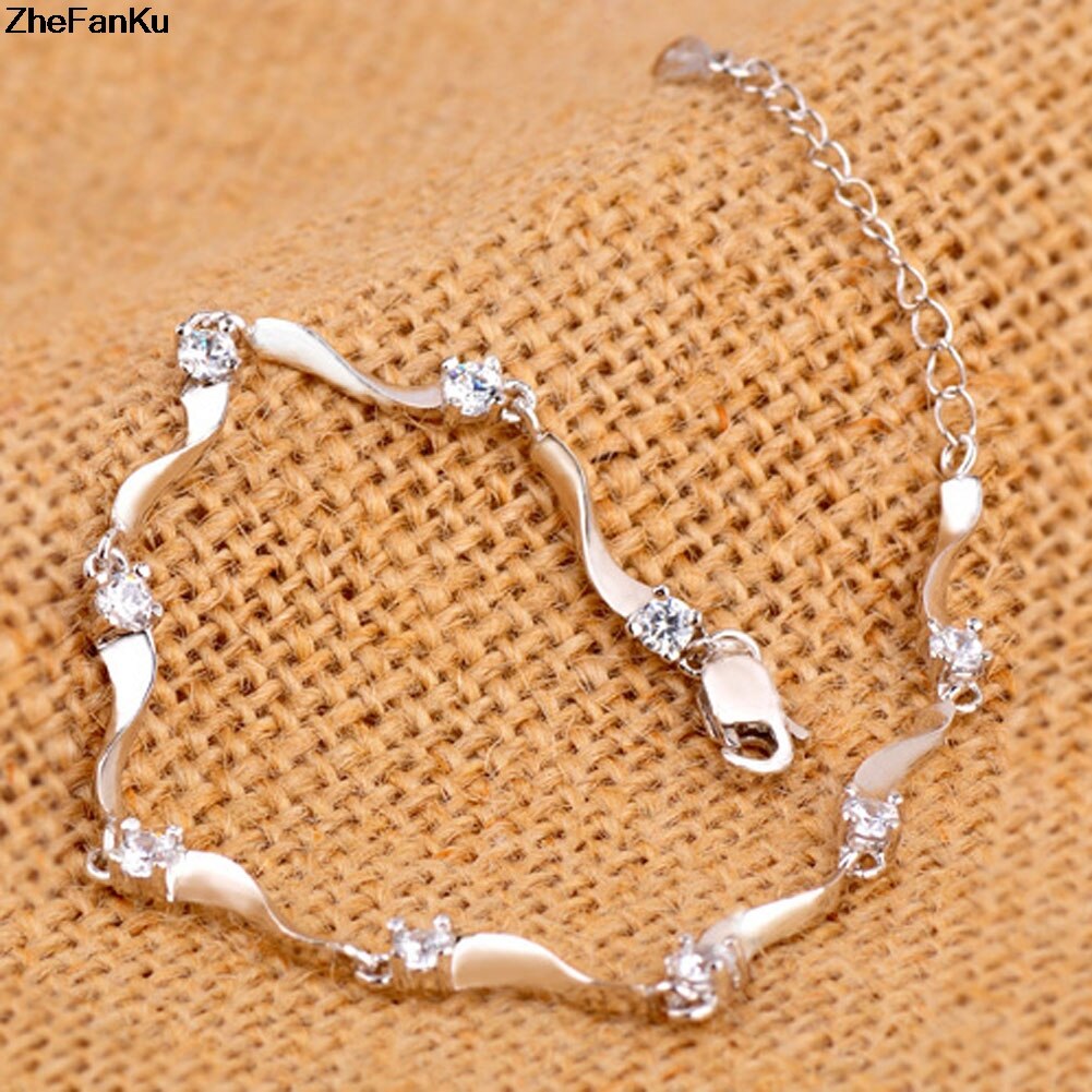 Women Crystal Bamboo Chain Bracelet Jewelry