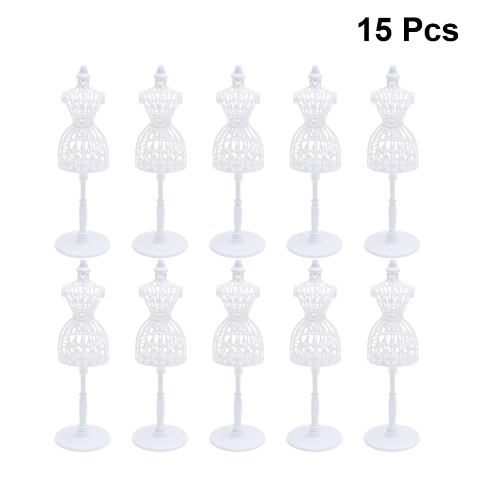 20pcs Mini Mannequin Stylish Hollow Art Mannequin Mini Clothes Model Rack Mini Mannequin Rack: White 2
