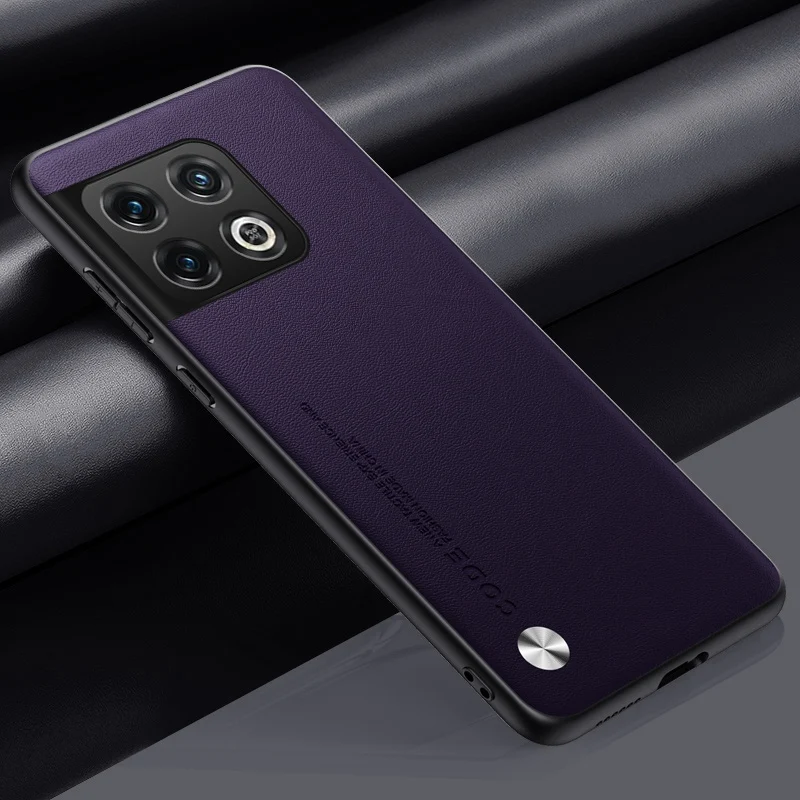Étui en cuir PU de luxe pour OnePlus 10 Pro 10T 10R, housse en silicone, protection complète, coque de téléphone ZanPro ZanRacing: aluminium / Violet