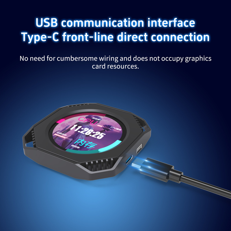 Dr21 Visual 2.1-Inch Usb Computer Diy Monitoring Dynamic Type C Secondary Screen Display Editable Water-Cooled Scree Accessories