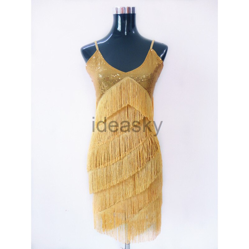 ballroom flapper dress fringe latin red sequin dance costumes dresses performance women bambina women black adult tango salsa