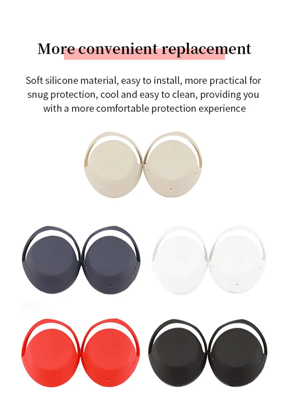 Funda protectora de silicona suave para auriculares Sony WH-1000XM3/4, funda protectora de auriculares de