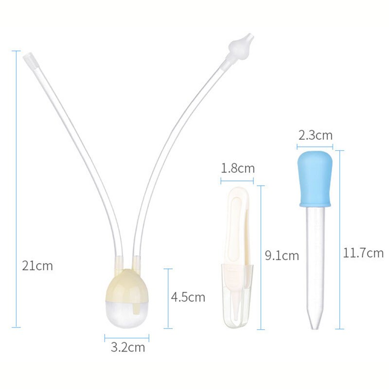 3 pieces/set of neonatal safety nose cleaner, children&#39;s vacuum nasal aspirator, baby kit, dropper accessories, baby care